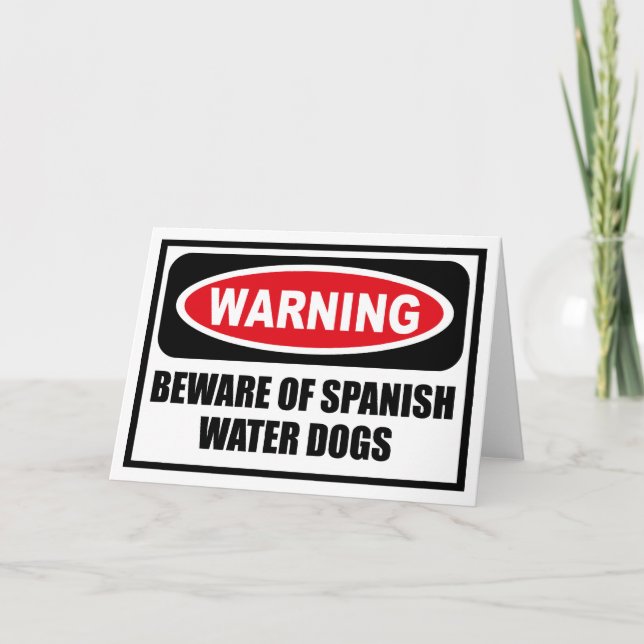 VarningsBEHÖRIGHET FÖR SPANISH VATTEN HUNDAR Greet Kort (Framsida)