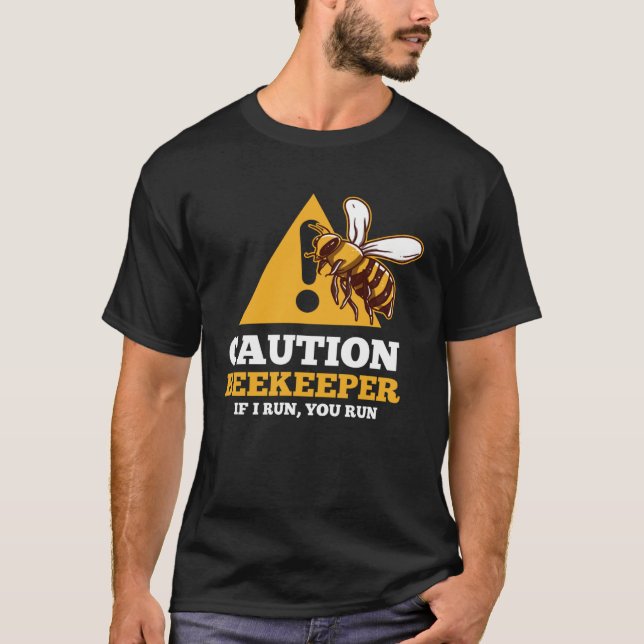 Varningsbiodlare i Springa Du Springa Insekt Djurh T Shirt (Framsida)
