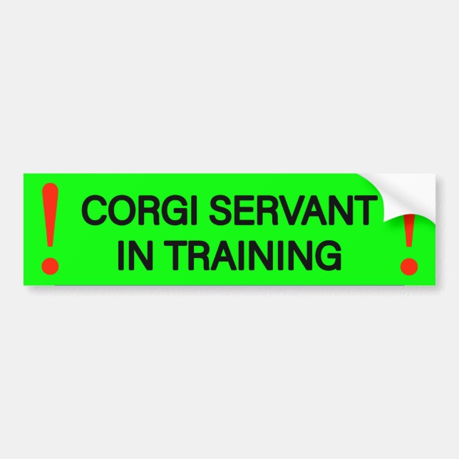 Varningsetikett Corgi-tjänare Bildekal (Framsidan)