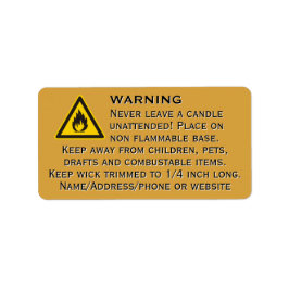 Varningsetikett för Beeswax Candle Guld Adressetikett