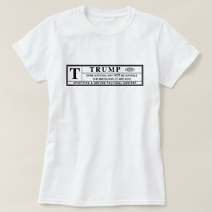 Varningsetikett för Donald Trump T-shirt