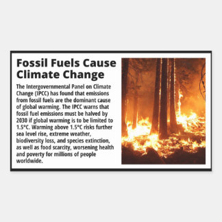 Varningsetikett för klimatförändringar rektangulärt klistermärke