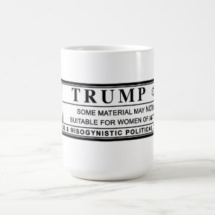 Varningsetikett för kvinnor mot trumpeter kaffemugg