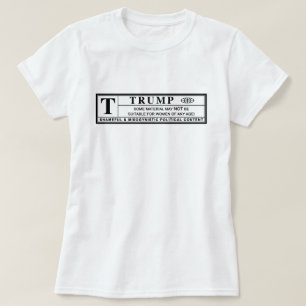 Varningsetikett för kvinnor mot trumpeter tee shirt