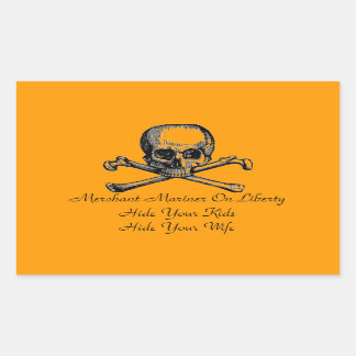 Varningsetikett för Merchant Mariner Rektangulärt Klistermärke