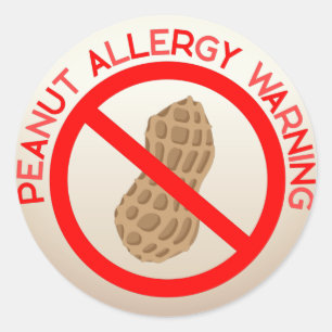 Varningsetikett för peanut Allergy Runt Klistermärke