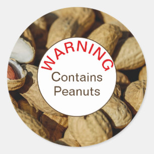 Varningsetikett för peanut Allergy Runt Klistermärke