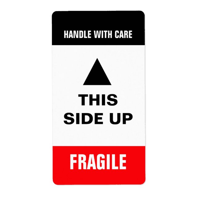 Varningsetikett för sida upp fraktsedel (Framsidan)