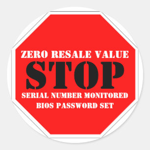 Varningsetikett för stöldskyddsvarning runt klistermärke