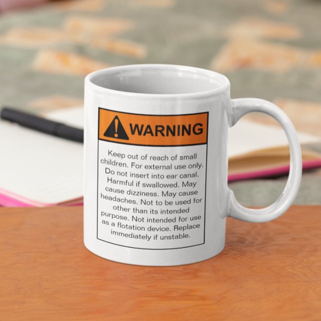 Varningsetikett Humor Funny Kaffemugg (Skapare uppladdad)