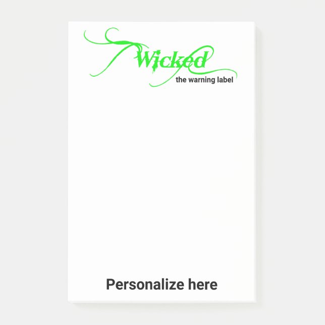 Varningsetiketten med 4 x 6 tum post-it block (Framsida)