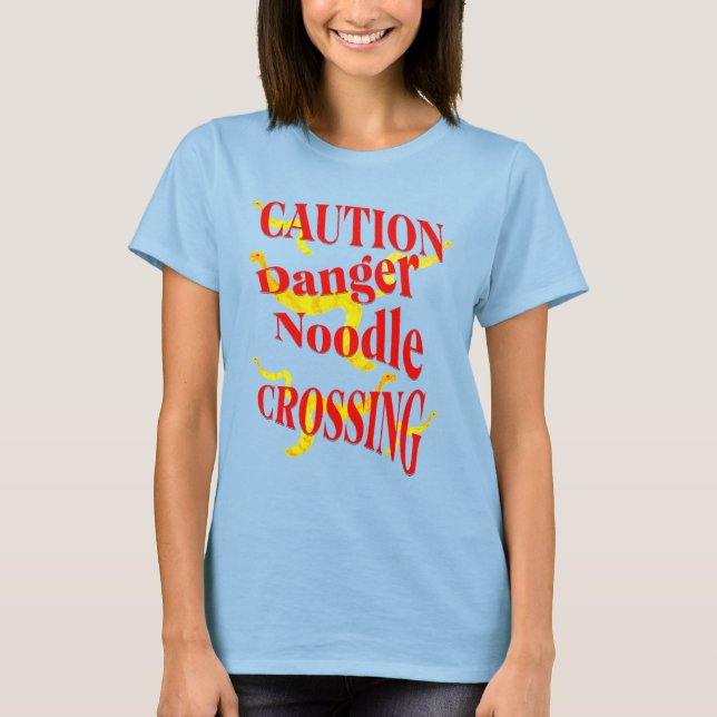 Varningsfara Noodle Crossing 3 T Shirt (Framsida)