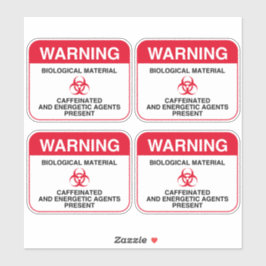 Varningsfästen för koffeinfri varningstext (runda) klistermärken