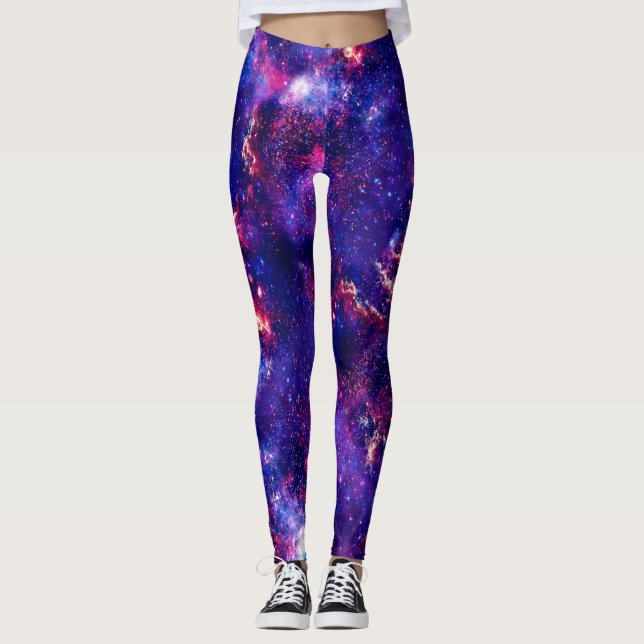 Varningshastighet Nebula Galaxies Mönster Leggings (Framsida)