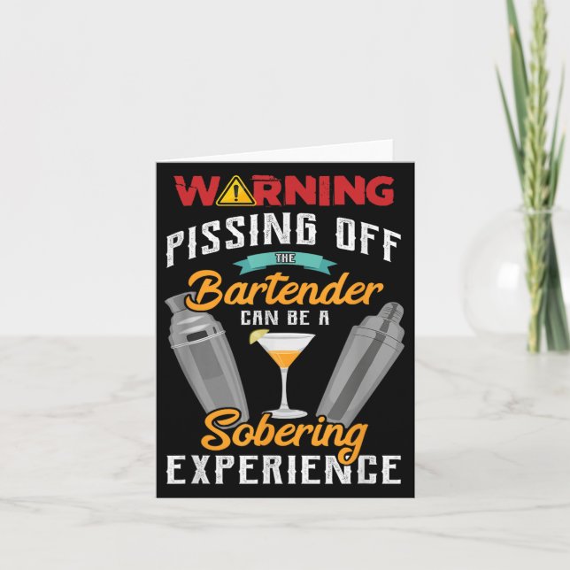 Varningsing av Bartender Funny Sarcastic Bart Kort (Framsida)