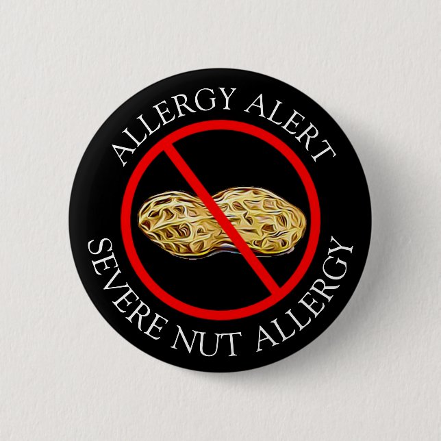 Varningsknapp för svår peanut Allergy Knapp (Framsida)
