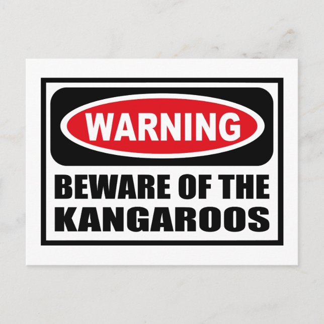 VARNINGSKRAFT FÖR KANGAROS-vykortet Vykort (Framsida)
