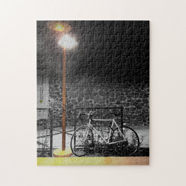 Varningsljus på cykelfoto pussel (Vertikal)