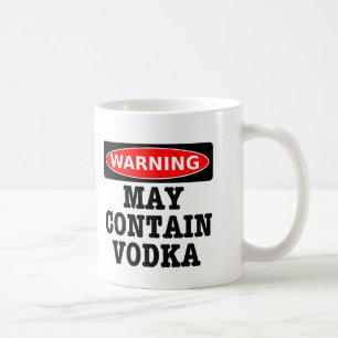 Varningsmaj innehåller Vodka Kaffemugg