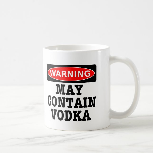 Varningsmaj innehåller Vodka Kaffemugg (Höger)