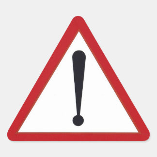 Varningsmärke! Triangelformat Klistermärke