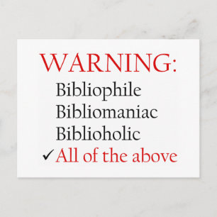 Varningsmeddelande för biblio vykort