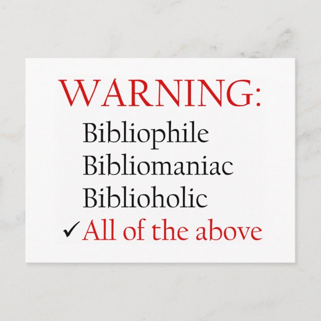 Varningsmeddelande för biblio vykort (Framsida)