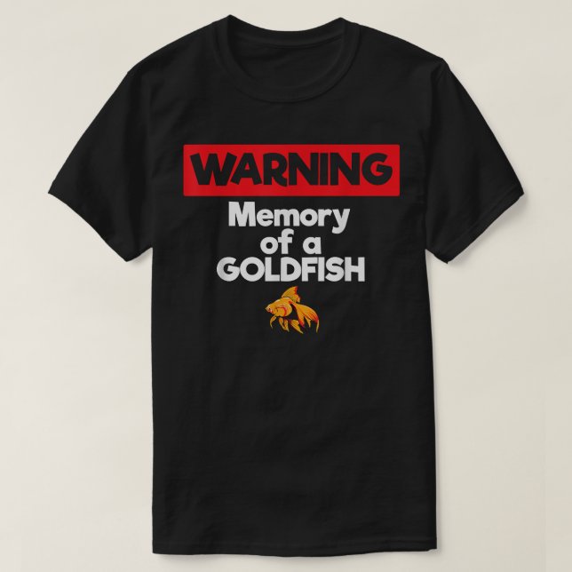 Varningsminne för ett Goldfish Kort-minne  T Shirt (Design framsida)