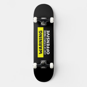 Varningsoffensiv skateboard-design mini skateboard bräda 18,5 cm