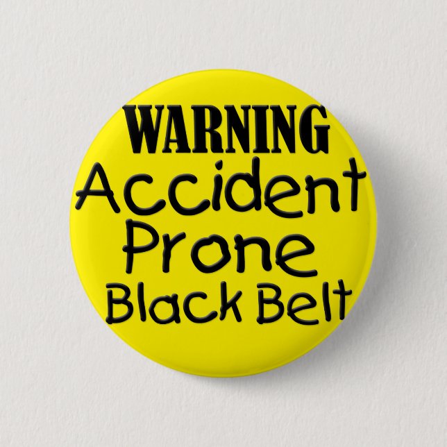 Varningsolyckan Prone Black Bälte Knapp (Framsida)