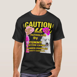 Varningsområde Patrollerat av Bomullssocker POODLE T Shirt