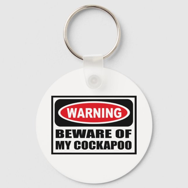 VARNINGSPERSONAL FÖR MY COCKAPOO-Nyckelringen Nyckelring (Framsida)