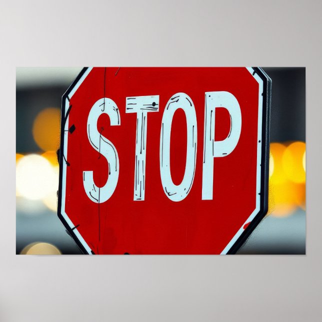 Varningsplanscher för stoppskylt poster (Framsidan)