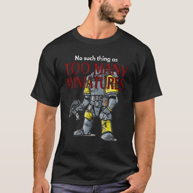 Varningsroll spela upp för många miniatyrer - stre t shirt (Framsida)