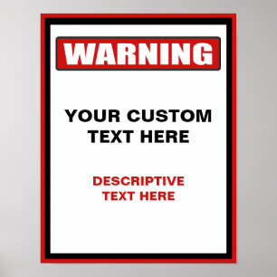 Varningssignal 11x14 Anpassningsbar Poster