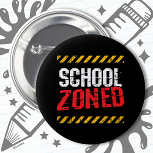 Varningsskola Zoned Traffic School Crossing Guard Knapp