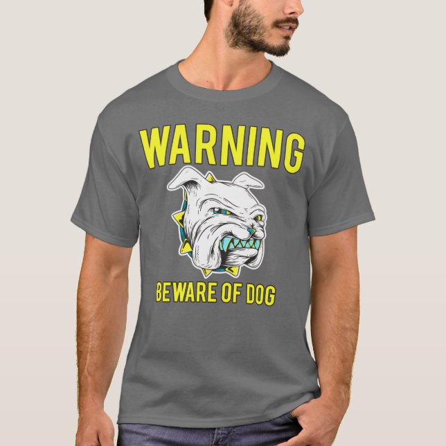 Varningsskydd för Hund vintage T Shirt (Framsida)