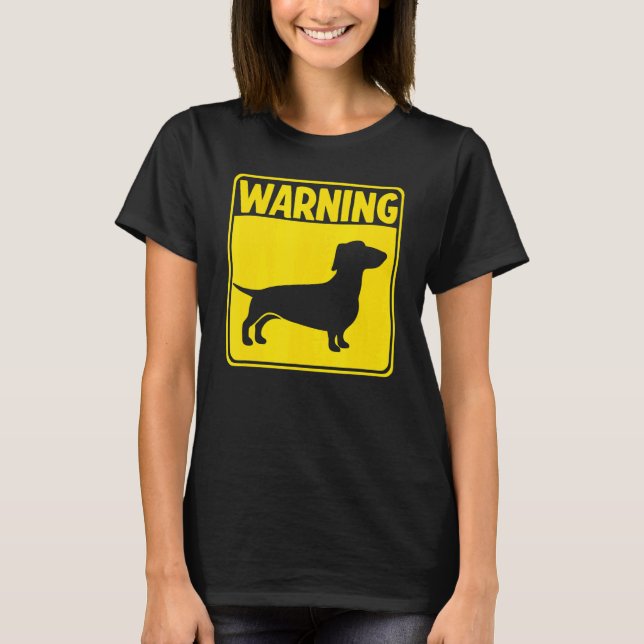Varningsskylt Dachshund T Shirt (Framsida)