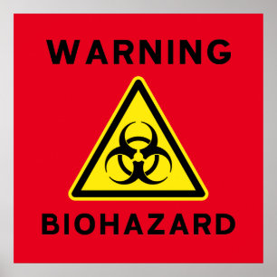 Varningsskylt för biofara Poster