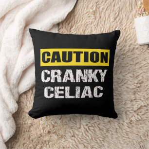 Varningsskylt för Cranky Celiac Funny Kudde