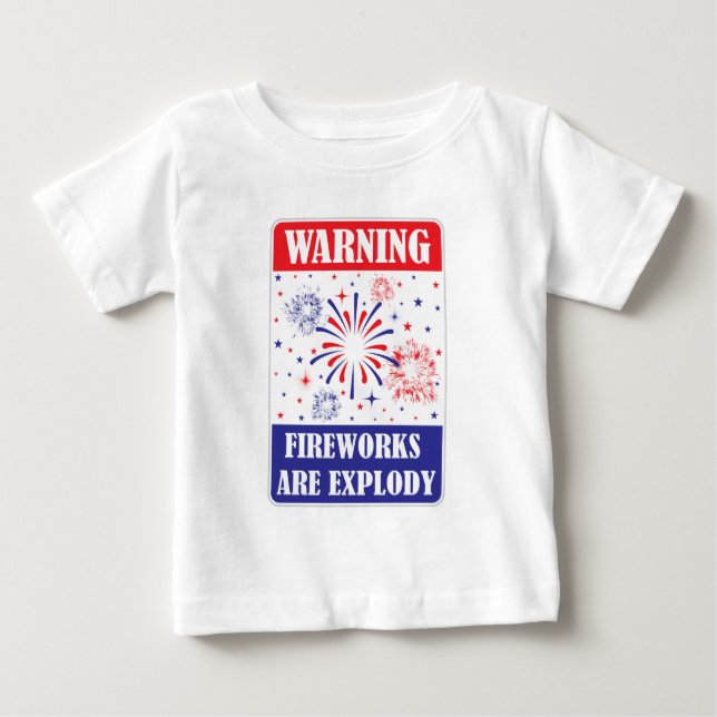 Varningsskylt för fyrverkerier t shirt (Framsida)