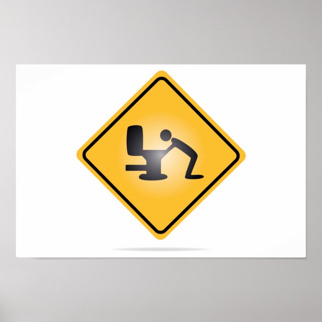 Varningsskylt för gult hangover poster (Framsidan)