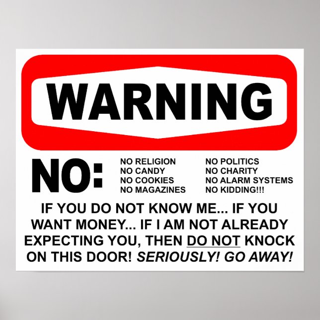 Varningsskylt för inga advokater poster (Framsidan)