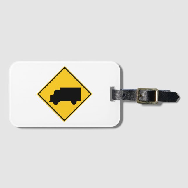 Varningsskylt för Lastbil på väg Bagagebricka (Framsida horisontal)