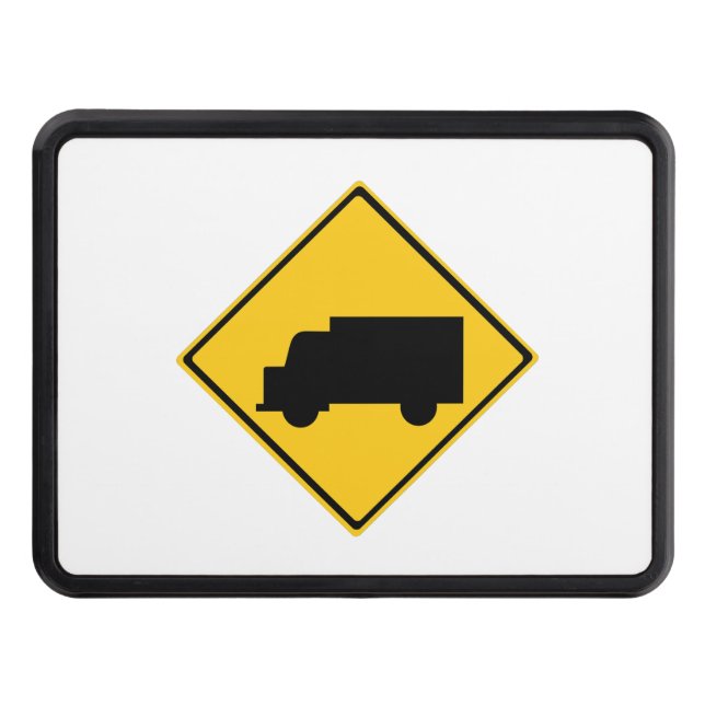 Varningsskylt för Lastbil på väg Dragkroksskydd (Framsidan)