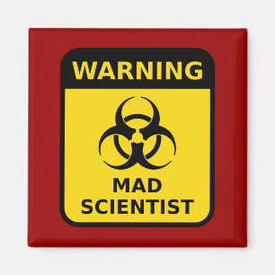 Varningsskylt för mad Scientist Magnet