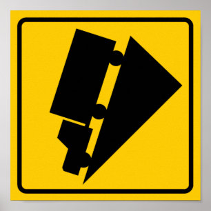Varningsskylt för motorvägen backe eller Klass Poster