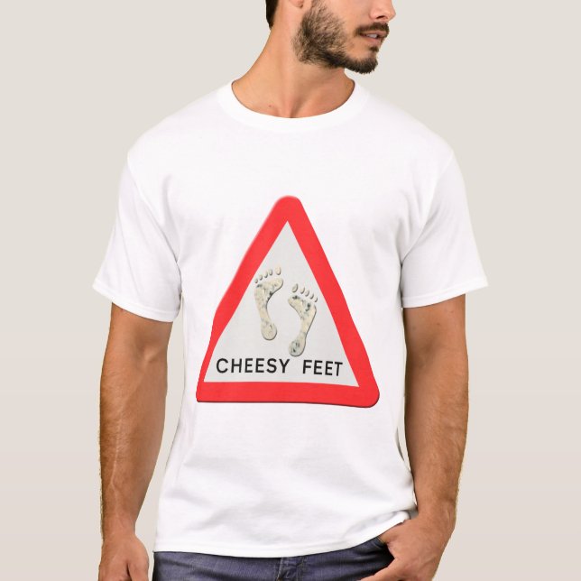 Varningsskylt för ostfot t shirt (Framsida)