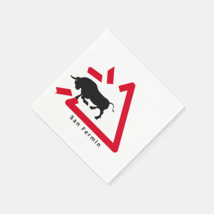 Varningsskylt för San Fermin-tjur springa / encier Pappersservett