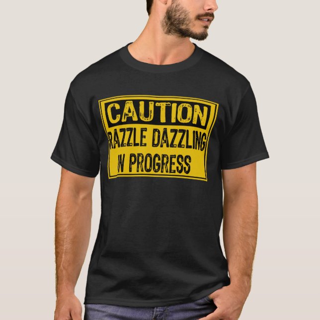 Varningsskylt gör dem blinkande under förloppet t-shirt (Framsida)